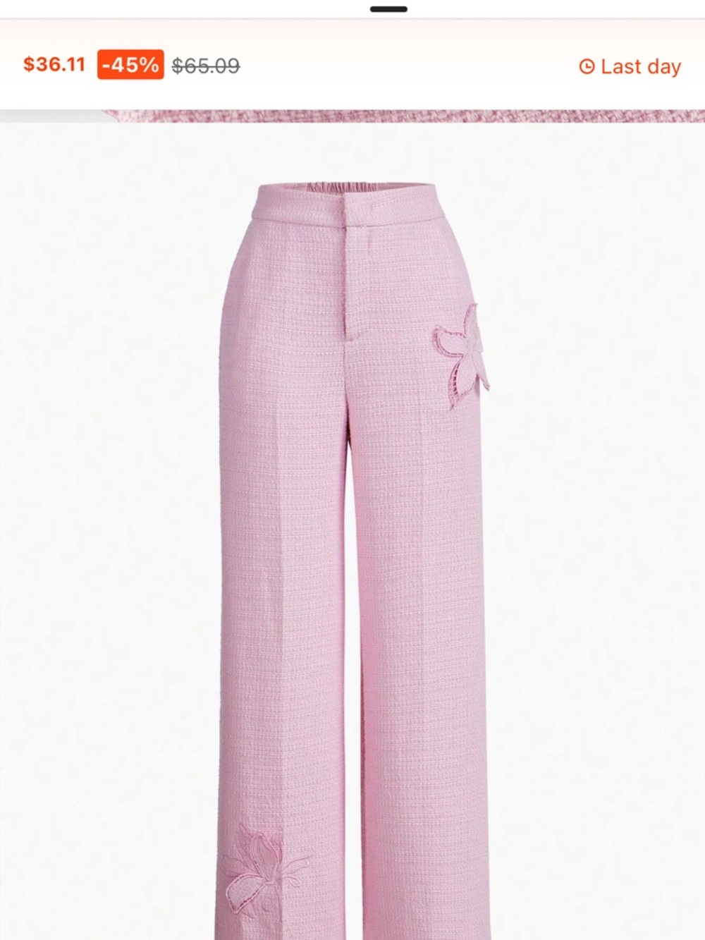 MOTF Pink Tweed Wide-Leg Feminine Pants - Picture 17 of 17